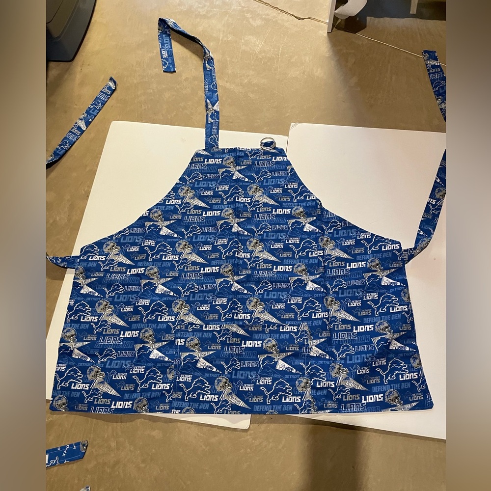 Detroit Lions Blue Fabric Barbeque Apron